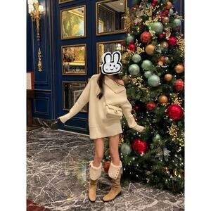 Offshoulder oversized sweater dress size S